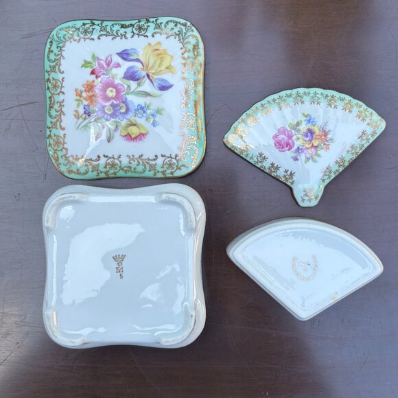 Pair of Vintage Porcelain Trinket Boxes German Pottery for Rings and Jewelry - Picture 9 of 16